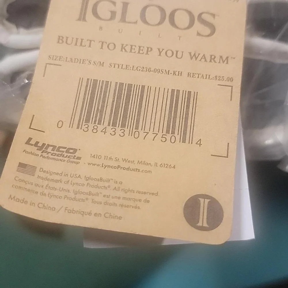 Women's Ladies Igloos Warm Winter Gloves S/M Heather Grey New!